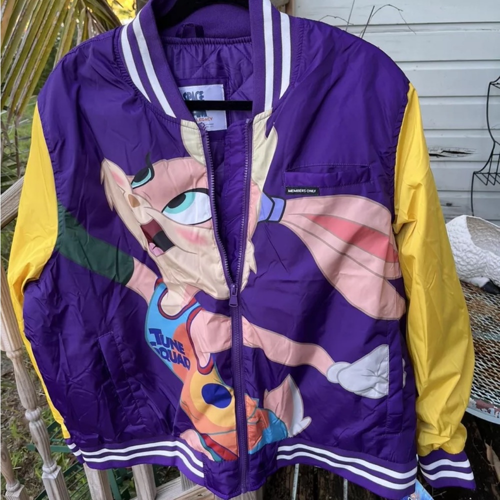 Looney Tunes Members Only Jacket Space Jam Sz 3X Purple Lola Bunny Vintage 90s